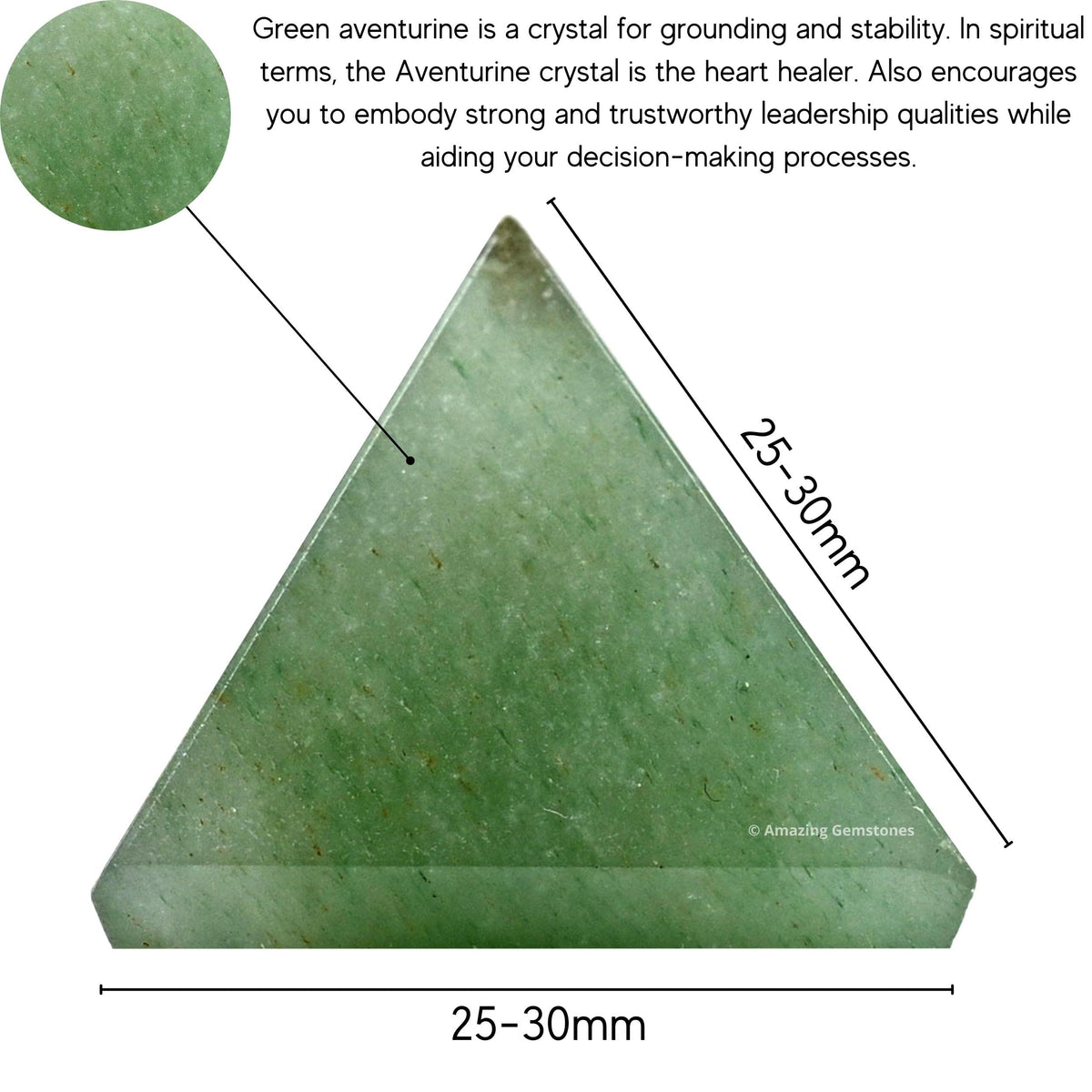 Amazing Gemstone Green Aventurine Pyramid Crystal Healing Stones - 1" Great Pyramid Figurine of Natural Stone Pyramid for Meditation, Reiki, Chakra Balancing and Crystal Pyramids Grid