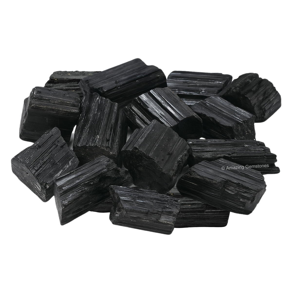 Amazing Gemstone Genuine Black Tourmaline Crystals Stone Raw Protection for Healing, Natural Rocks for Tumbling - Turmalina Negra Original (2 Pieces)