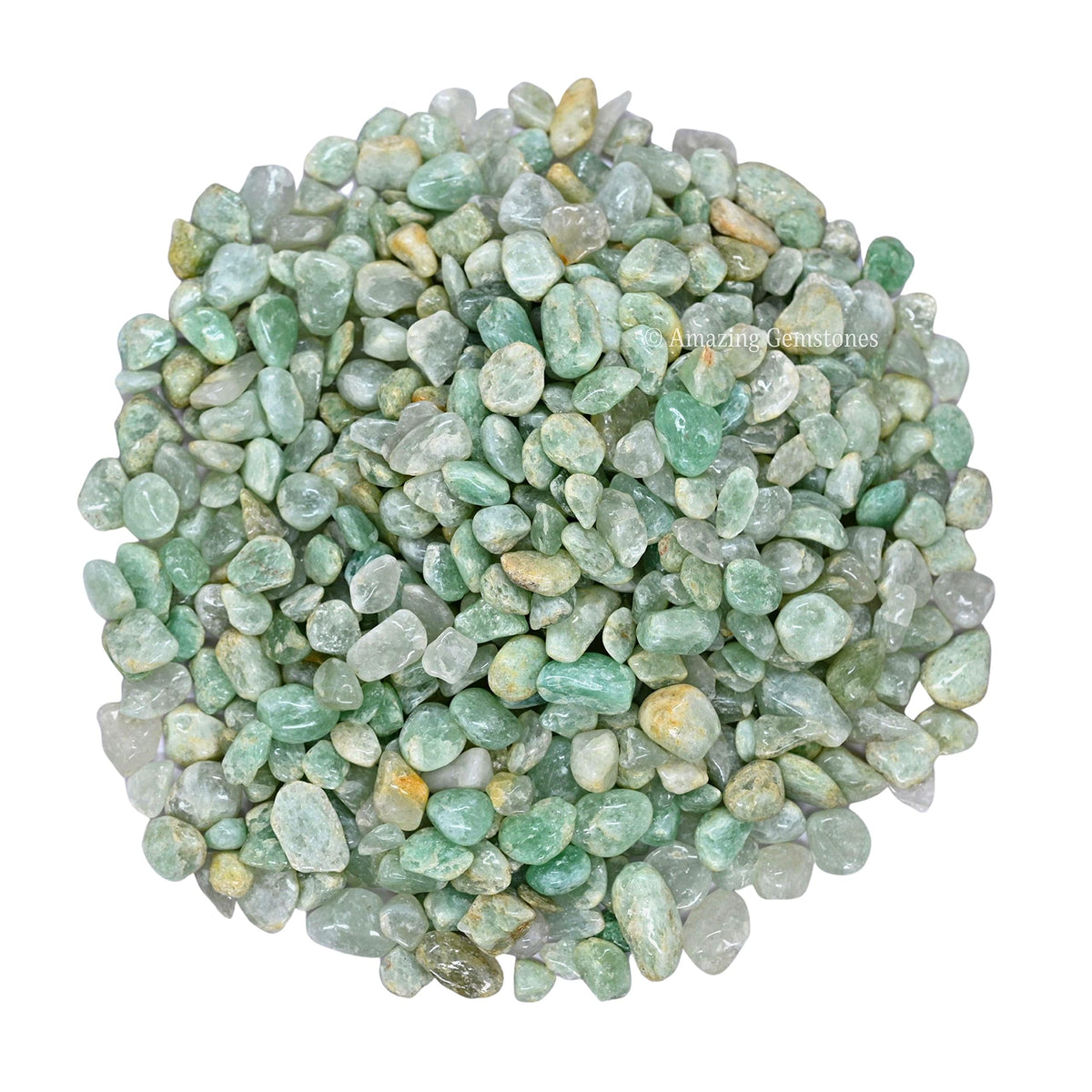 Amazing Gemstone Light Green Aventurine Crystal Chips Aquarium Gravel Rocks - Green Aventurine Chips Bulk Fish Tank Gravel, Small Tumbled Stone Chips and Tiny Crystals for Decoration