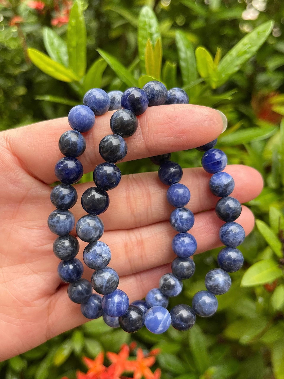 GAF TREASURES Sodalite Crystal Bead Bracelet 8mm, Genuine Sodalite Stretch Gemstone Bracelet, Healing Crystal Bracelet, Gift for Men & Women (1)