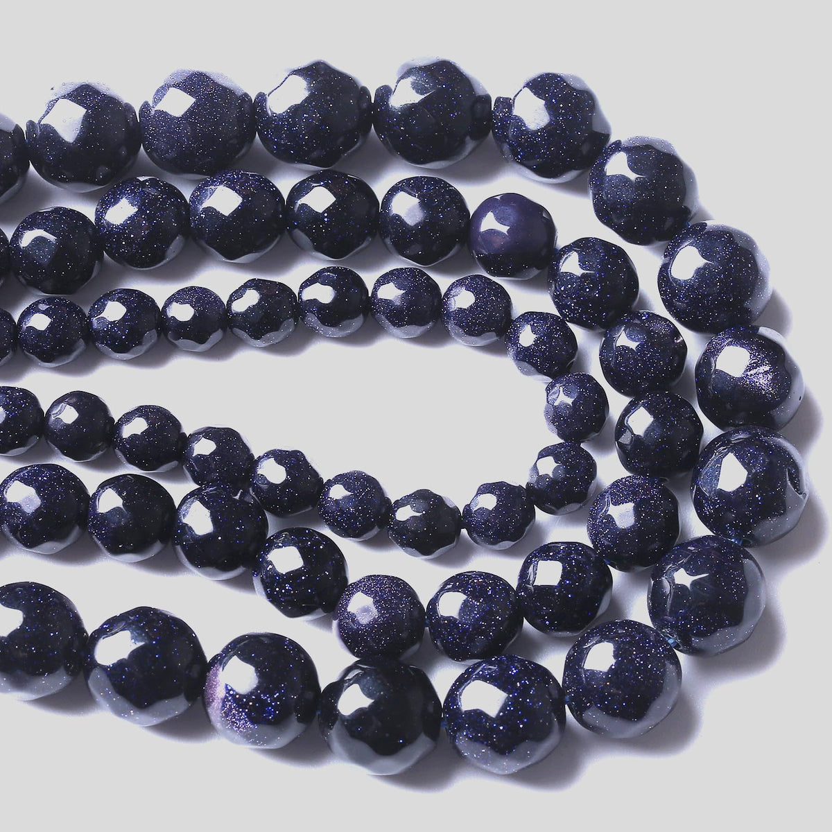 8mm 45pcs Natural Blue Sandstone Faceted Stone Beads for Jewelry Making DIY Bracelet Necklace Accessories 15" Energy Healing Power Stone Beads (Faceted Blue Sandstone, 8mm)