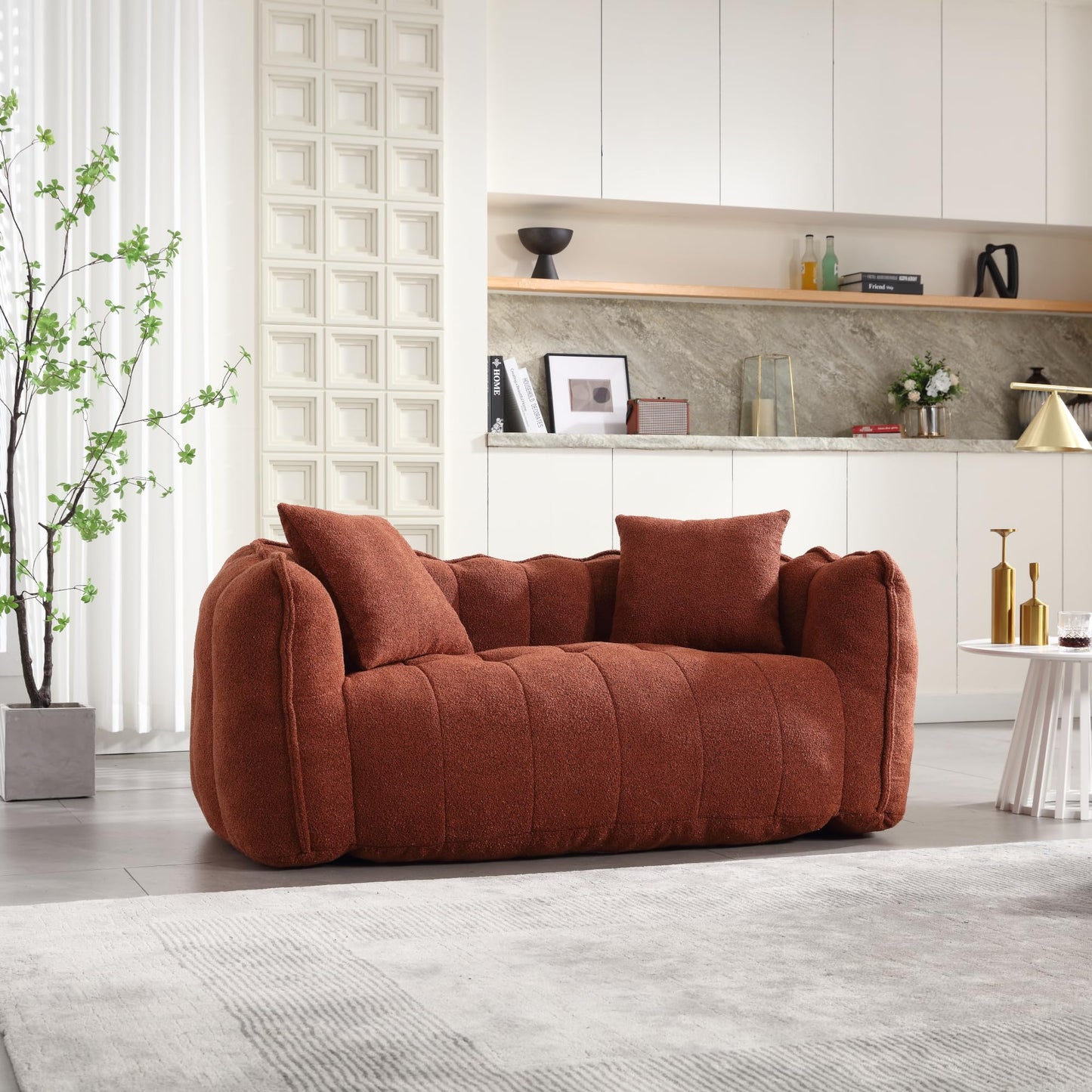 Soft Two-Person Beanbag Chair with High Resilience Foam Core