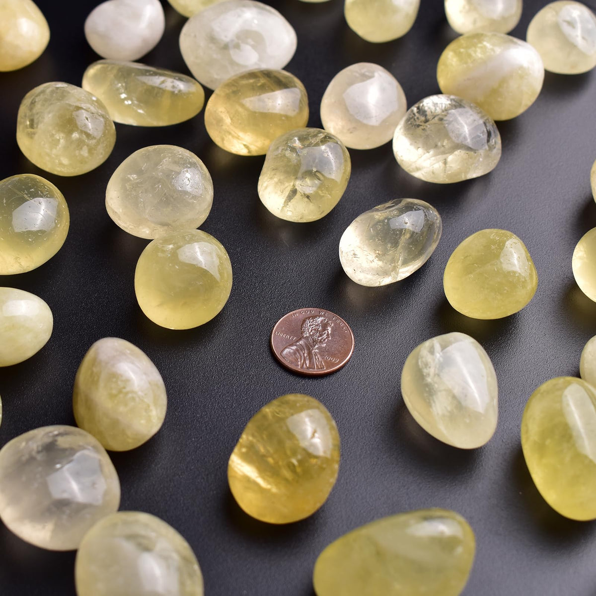 SigMntun Polished Stone Set Citrine Crystals, 0.8" Handpicked Tumbled Gemstones Rocks, Pebbles for Reiki, Chakra, Healing, Home Decor