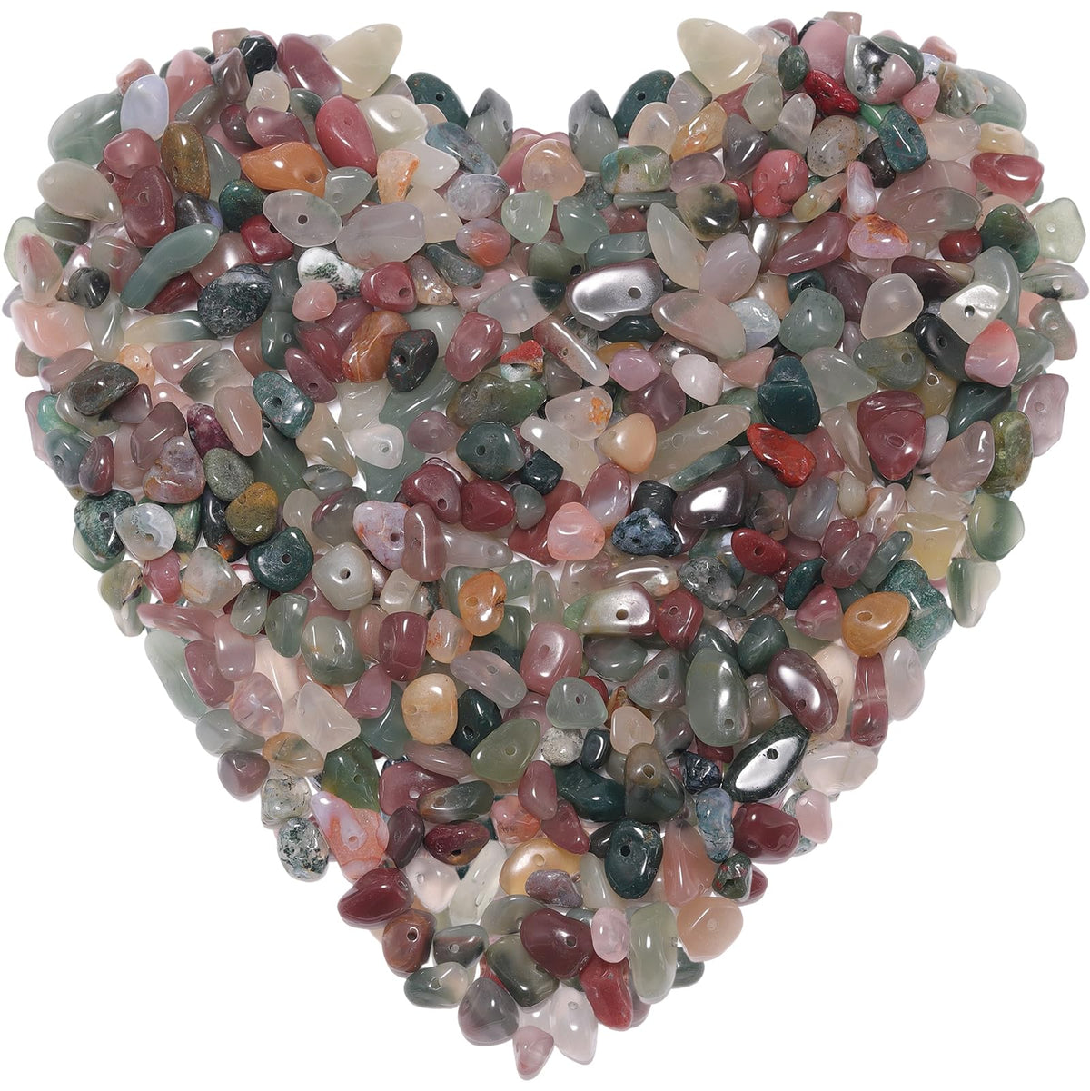 400pcs Natural Chip Stone Beads for Jewelry Making Purple Green Agate 5-8mm Irregular Gemstones Healing Crystal Loose Rocks Bead Hole Drilled for Bracelet Making DIY Art Crafts