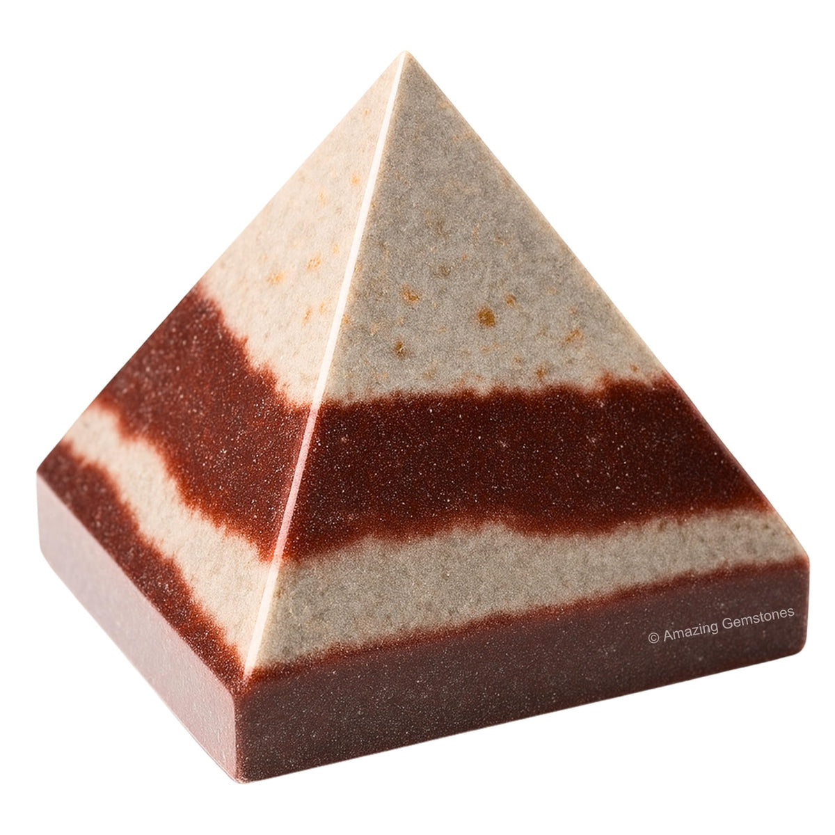 Amazing Gemstone Narmada Shiva Lingam Pyramid Crystal Healing Stones - 1.5" Great Pyramid Figurine of Natural Stone Pyramid for Meditation, Reiki, Chakra Balancing and Crystal Pyramids Grid