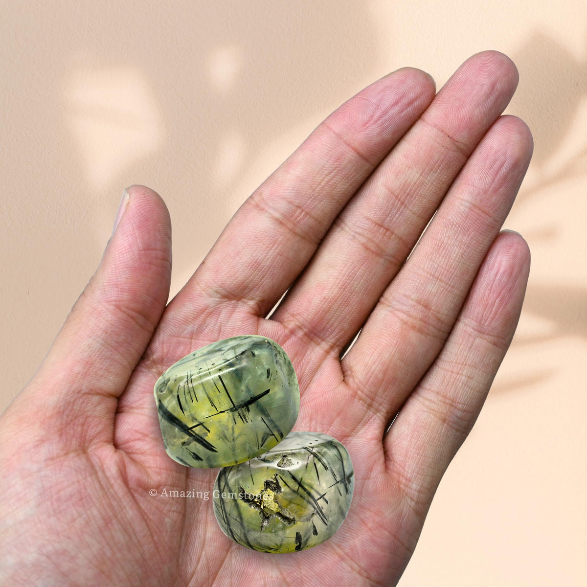 Amazing Gemstone Prehnite Crystals and Healing Stones Tumbled - 1 oz Prehnite Stone Gem Stones, Natural Healing Stones for Energy Balance, Stress Relief - Premium Polished Gems Rocks for Meditation