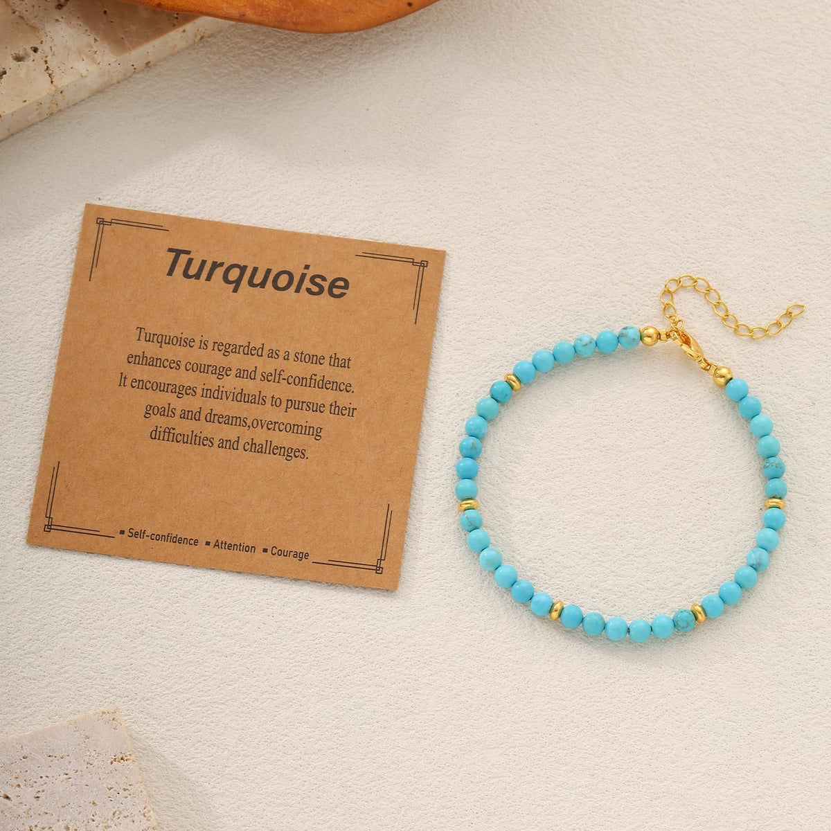 Kenailw Turquoise Bracelet for Women Turquoise Jewelry Bead Natural Stone Bracelet Best Friend Daughter Birthday Valentines Gifts