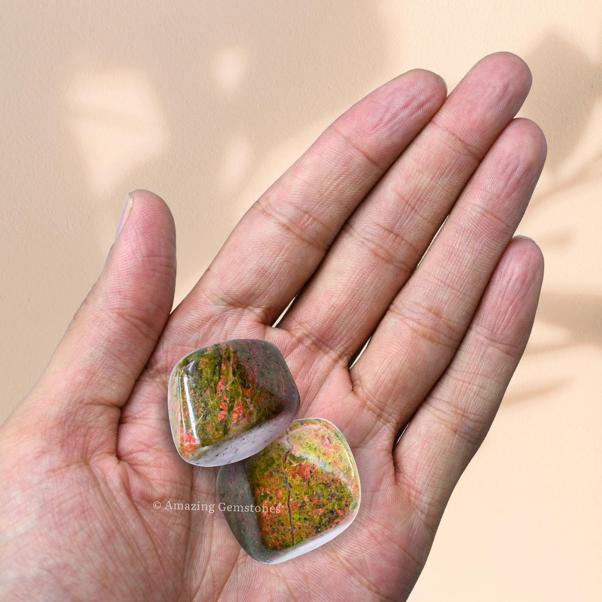 Unakite Crystals and Healing Stones Tumbled - 1 oz Unakite Stone Gem Stones, Natural Healing Stones for Energy Balance, Stress Relief - Premium Polished Gems Rocks for Meditation and Wellness