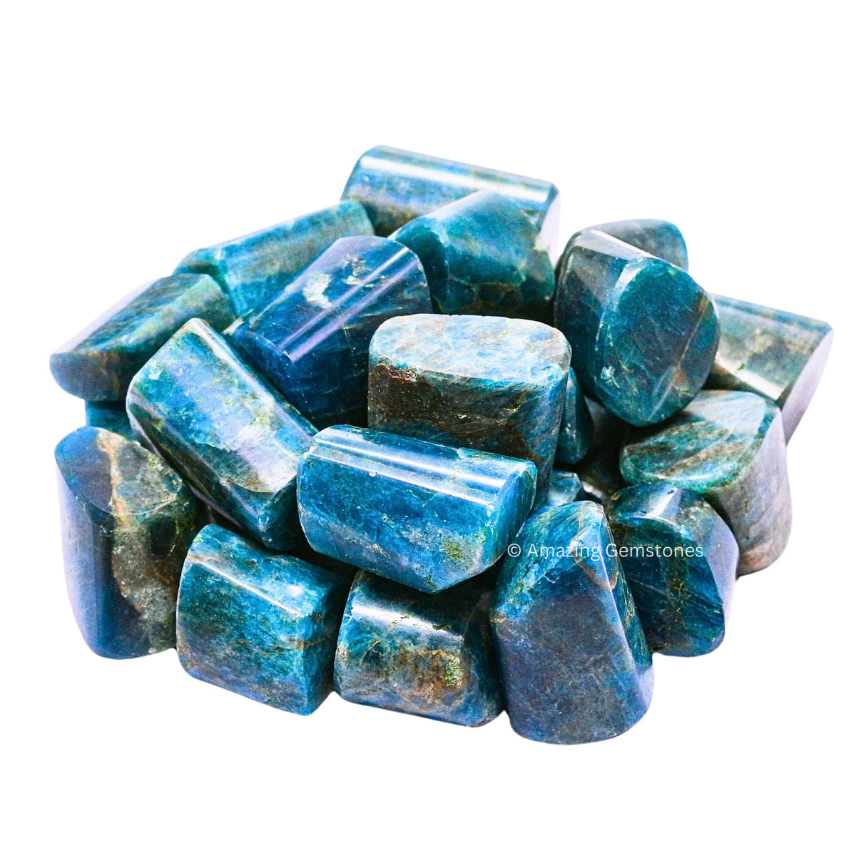 Amazing Gemstone Apatite Crystals and Healing Stones Tumbled - 1000+ Carats, Natural Healing Stones for Energy Balance, Stress Relief - Premium Polished Gems Rocks for Meditation and Wellness