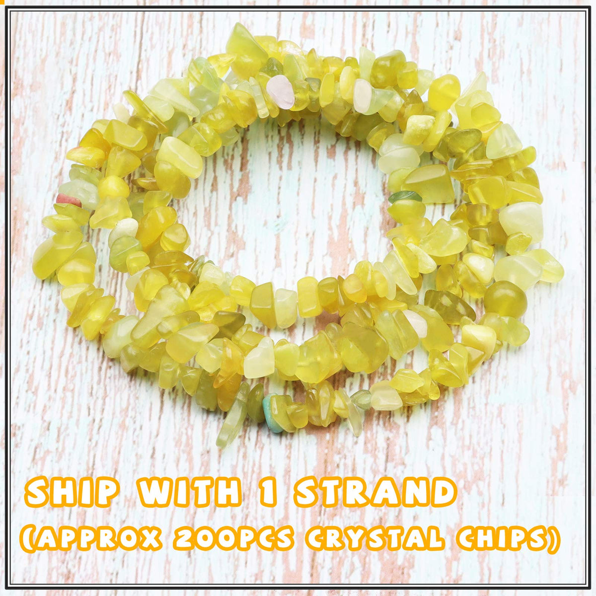 500 pcs Natural Chip Stone Beads, Lemon Stone 5-8 mm Irregular Gemstones Healing Crystal Loose Rocks Bead Hole Drilled for Jewelry Making Bracelet