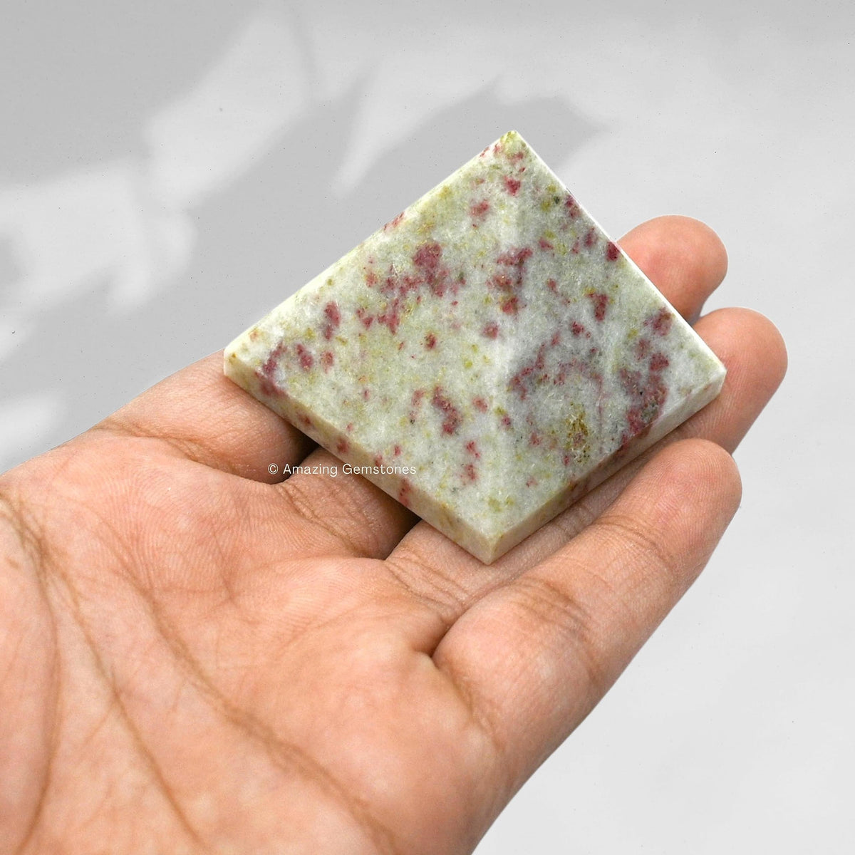 Amazing Gemstone Cinnabarite Pyramid Crystal Healing Stones - 1.5" Great Pyramid Figurine of Natural Stone Pyramid for Meditation, Reiki, Chakra Balancing and Crystal Pyramids Grid