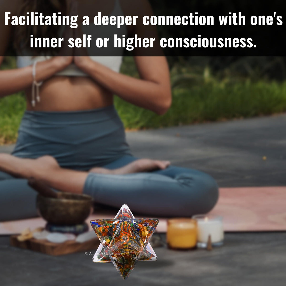 Amazing Gemstone 1 Pcs Seven Chakra Large Crystal Orgone Merkaba Star for Reiki Healing Meditation and Crystal Grid