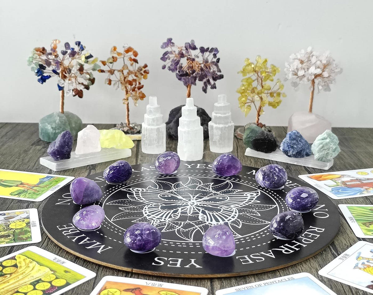 MAIBAOTA Amethyst Crystal Rock Natural Healing Crystals Bulk Polished Tumbled Crystals Stones Rocks Energy Balance Crystal Gemstones Vase Filler Decorative Stones Reiki Witch Quartz Crstal