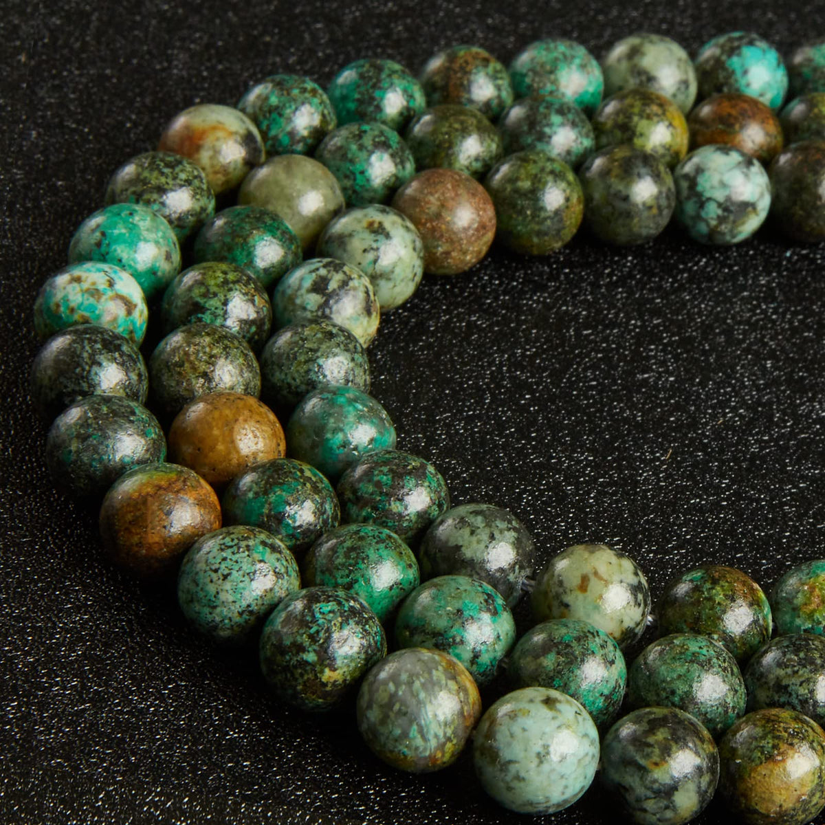 45pcs 8mm Natural African Turquoise Beads Gemstone Beads Round Loose Beads for Jewelry Making