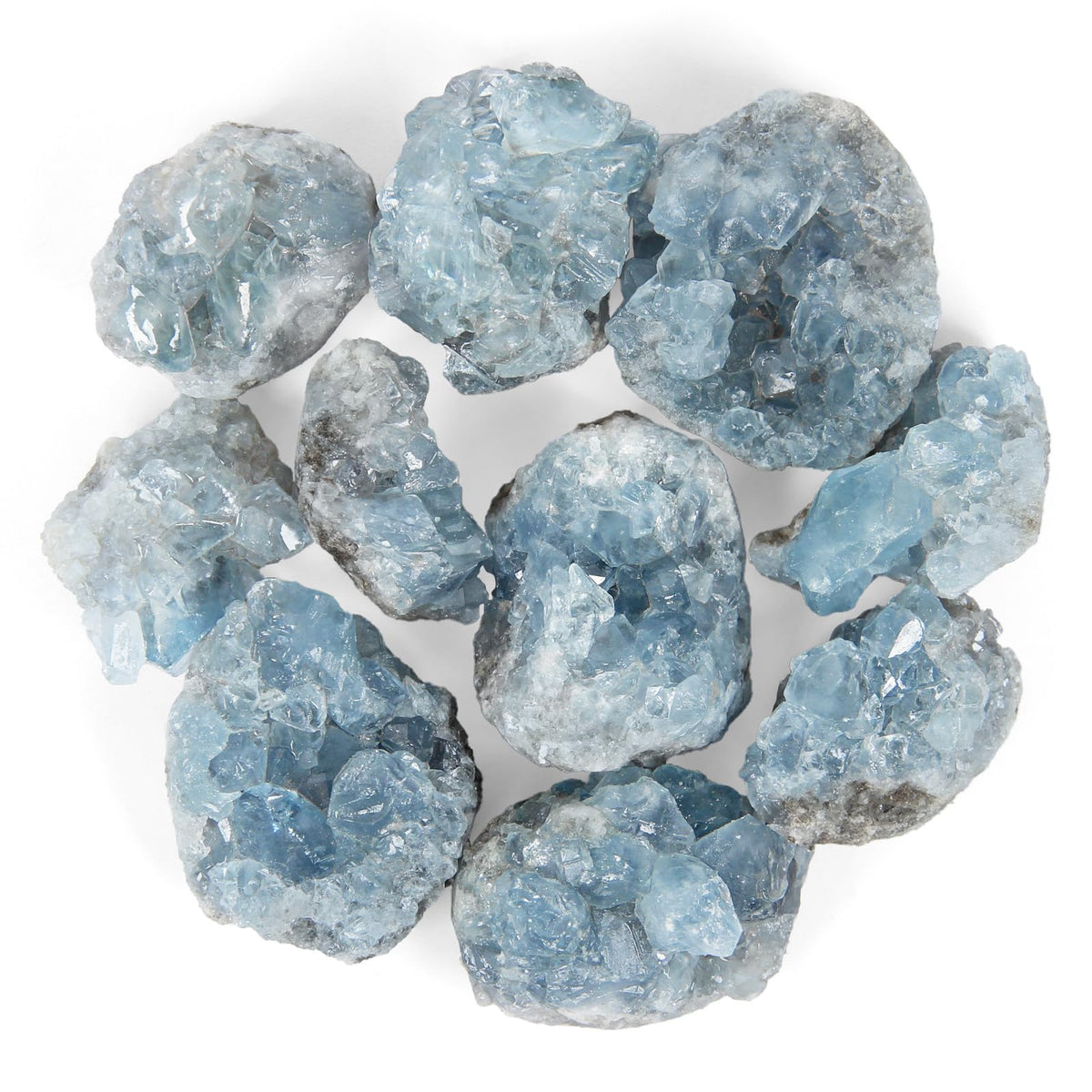 1.1lb Bulk Raw Celestite Cluster Rough Crystal-Natural Celestite Cluster Raw Stones Crystal for Tumbling, Cabbing, Fountain Rocks, Decoration, Polishing, Wire Wrapping, Wicca & Reiki Crystal Healing