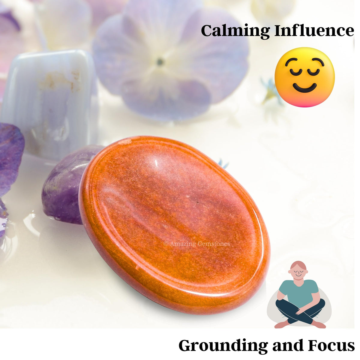 Amazing Gemstone Chocolate Jasper Worry Stones for Stress Relief Crystals and Healing Stones - Piedra Crystal Fidget for Meditation, Relaxation - Unique Stocking Stuffers and Birthday Gifts