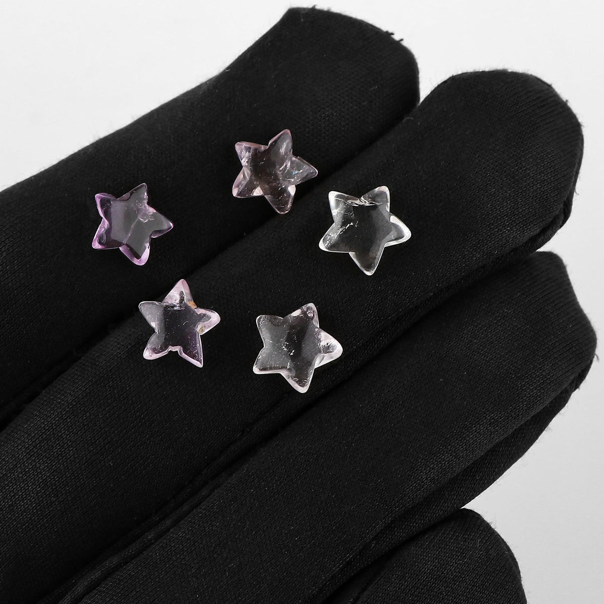 CRYSTALINES 5pcs, Wholesale Natural Amethyst Gemstones, Bulk Star Shape Stones, Assorted Loose Supply, DIY Craft-Jewelry Making, Chakra Healing Crystals, Gem Collection, 8-10mm