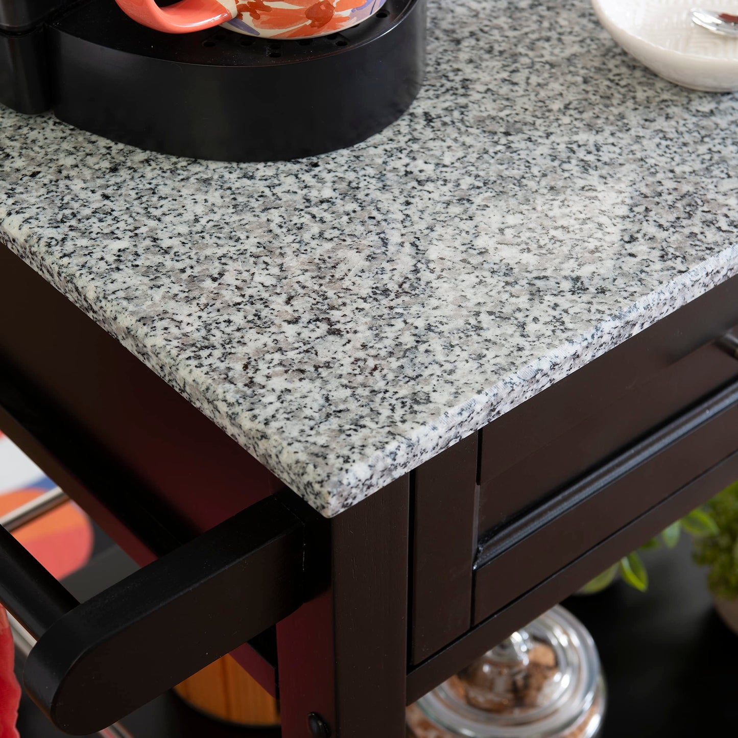 Linon Cayden Black Kitchen Cart,