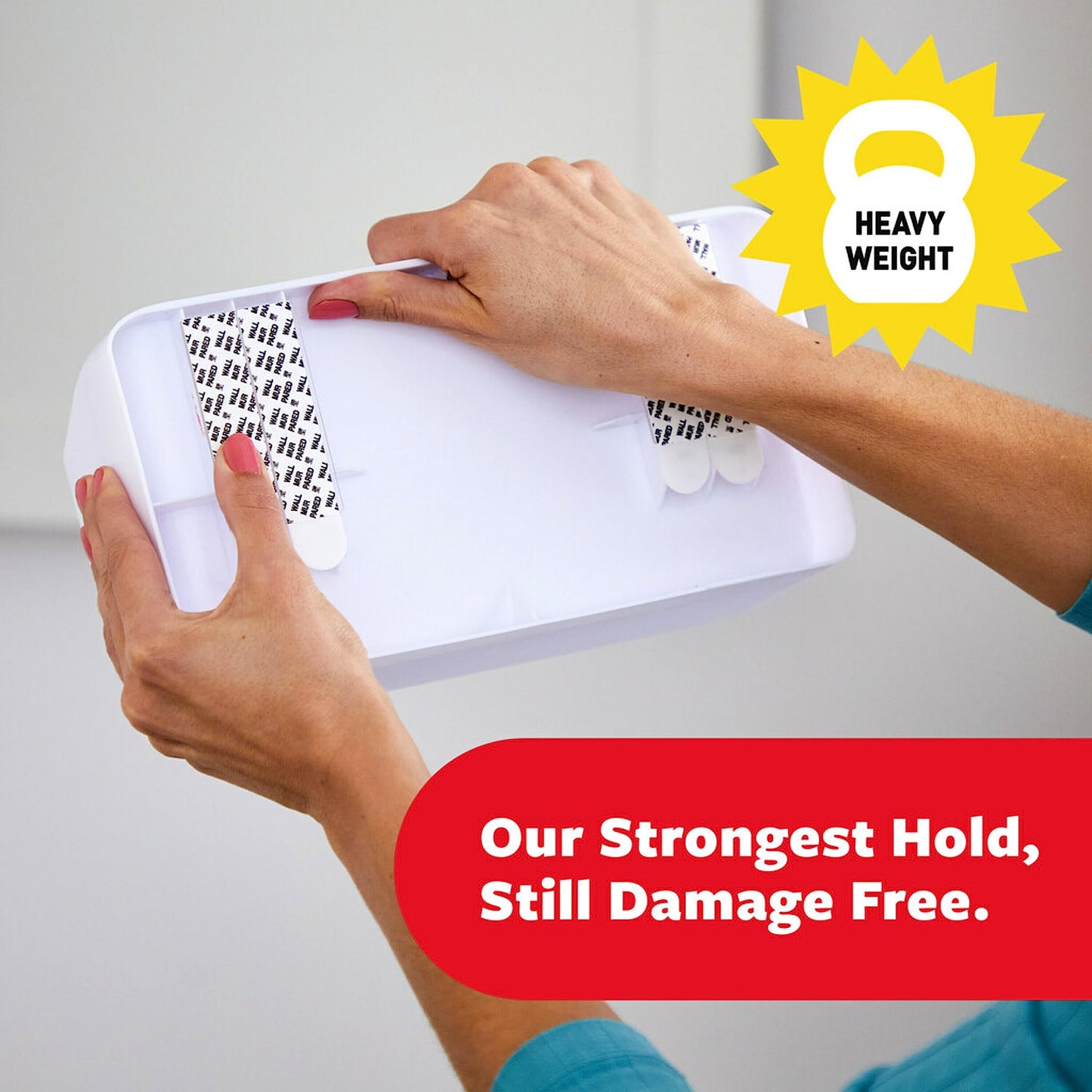 Command 10 Lb Large Organizing Caddy with 4 Strips, 9.91" x 3.38" x 5.15", Heavyweight Damage-Free Hanging for Organizing Cleaning Supplies, Closet, and Pantry