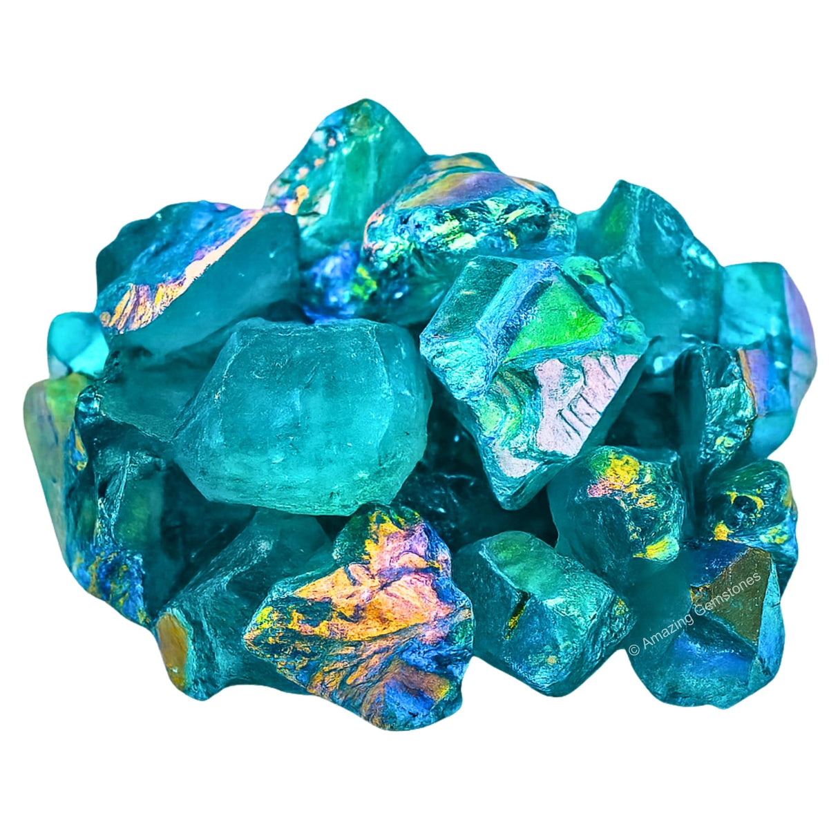 Amazing Gemstone Aqua Aura Quartz Raw Crystals and Healing Stones, Natural Rocks for Meditation - DIY Raw Stones and Crystals, 2 Pieces