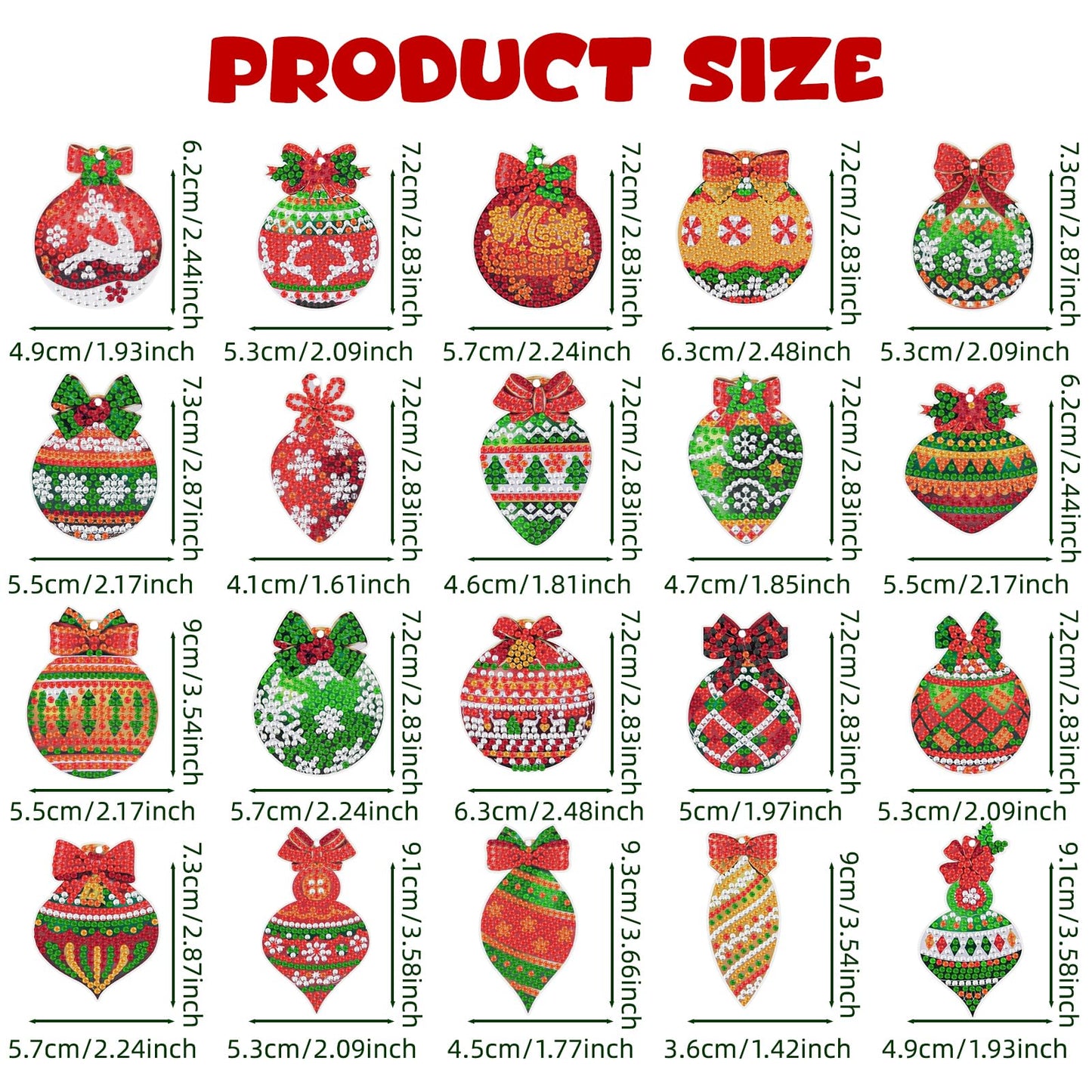 20Pcs Christmas Diamond Painting Kits Keychains, 5D DIY Diamond Art Kit for Kids Adults, Christmas Ornaments Art Pendants, Keychain Crafts, Festive Decorations, Arts Crafts Holiday Gift Set with Tools