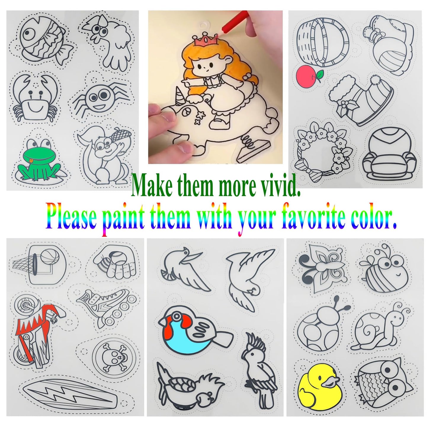 Heat Shrink Plastic Sheets Shrink Film Papers Kit Patterned Sheets Frosted Shrink Paper Sheet 171 PCS DIY Ornaments Keychains Making for Creative Art and Craft (8 x 5.7inch)