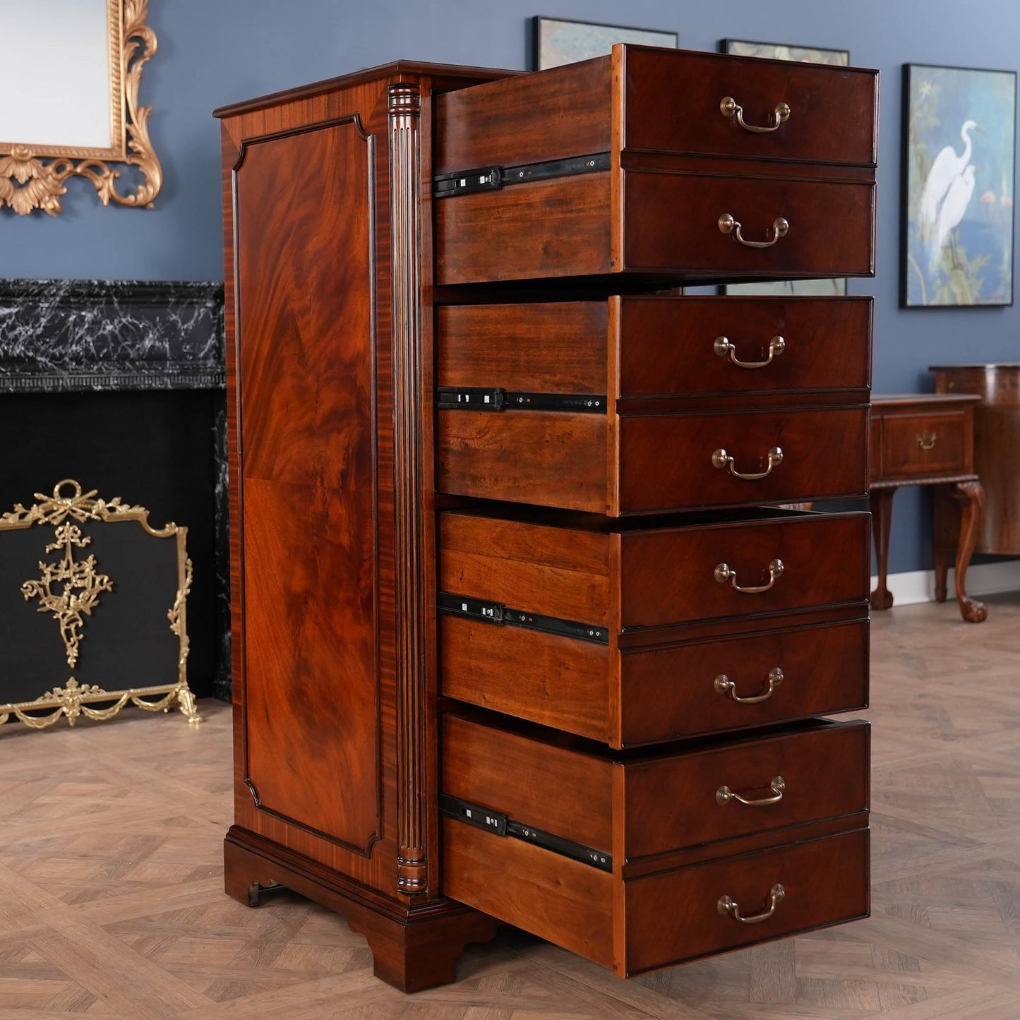 Niagara Furniture Tall Office File Cabinet Made from Mahogany Wood NOF078