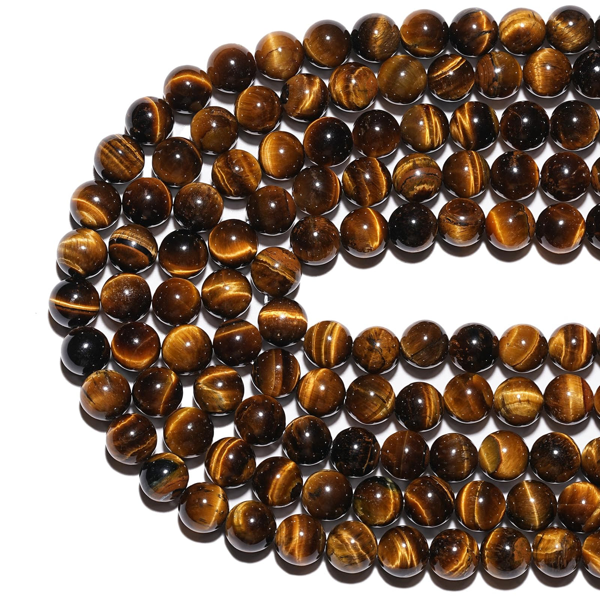 8mm Natural Yellow Tiger Eye Gemstone Beads Polished Round Smooth Stone Beads for Bracelets Jewelry Making 15inch Loose Beads