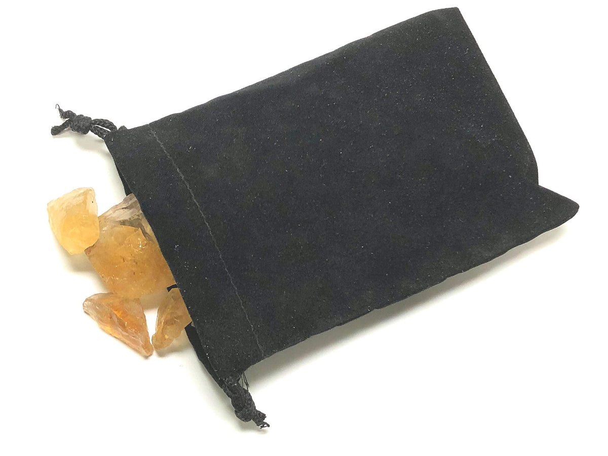 Zentron Crystal Collection: Rough Citrine Crystal Stone, Comes with Velvet Bag (1/2 Pound)