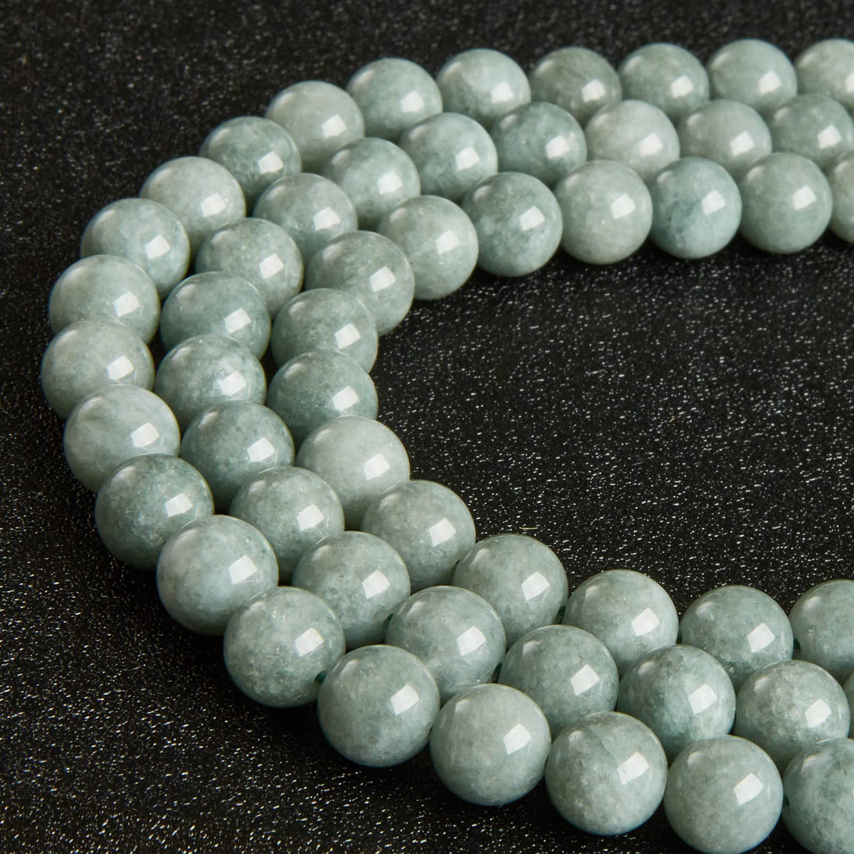 45pcs 8mm Natural Burmese Jade Beads Gemstone Beads Round Loose Beads for Jewelry Making