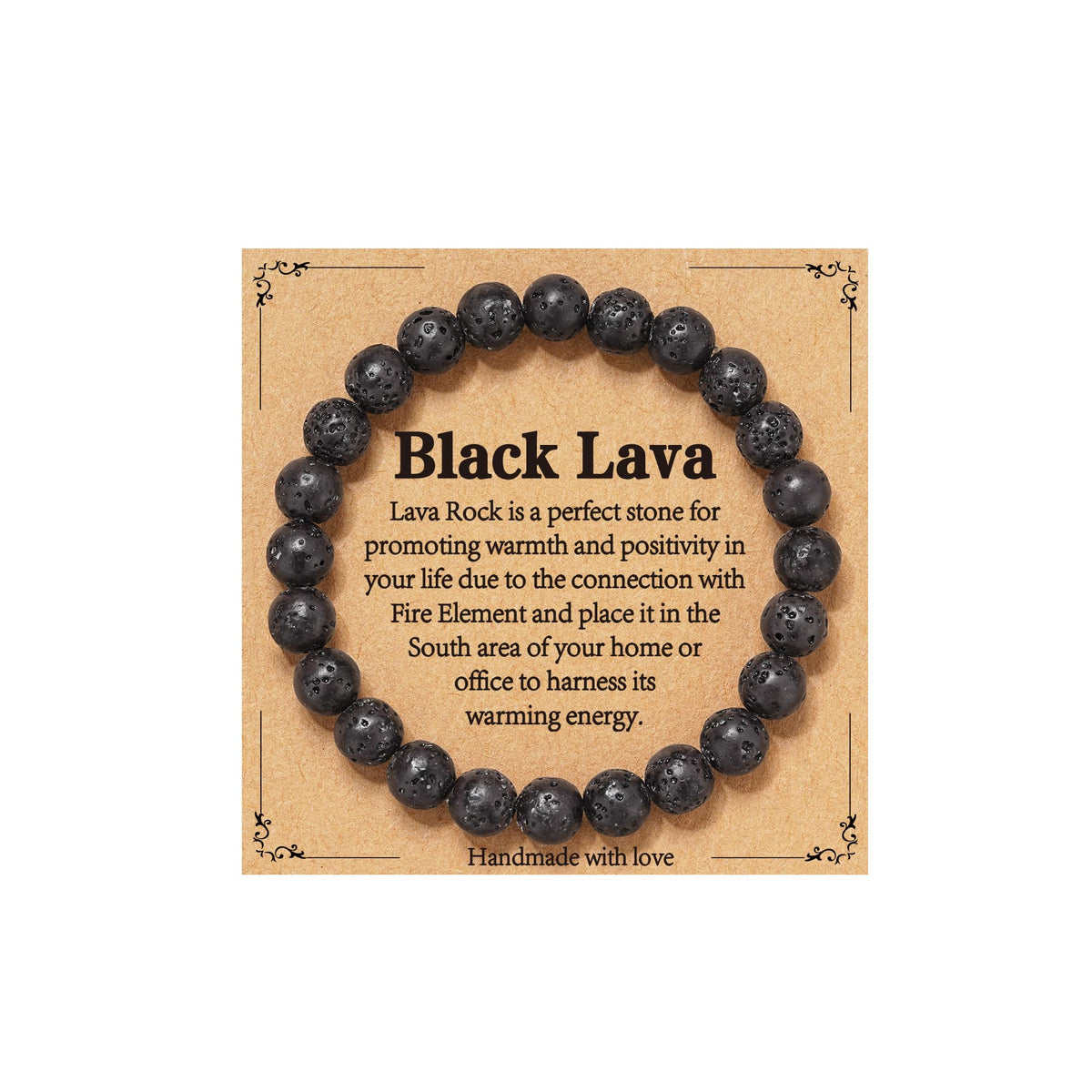 Gnamy Black Lava Bracelet for Women, Healing Crystal Bracelet for Spiritual Healing Positive Energy Stress Relief, Natural Stone Stretch Beads Bracelets Jewelry Birthday Gifts for Daughter Friends Girlfriend Her