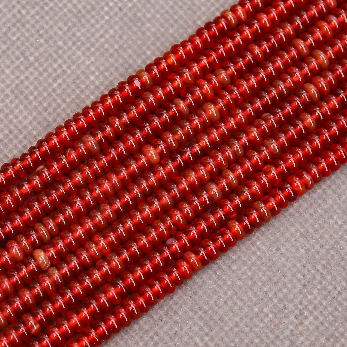 BONNY BOXX 1 Strand (150PCs) Natural 2 * 4mm Carnelian Rondelle Beads, Natural Abacus Disk Stone Beads Loose Spacer Gemstone for DIY Bracelet Necklace Jewelry Making