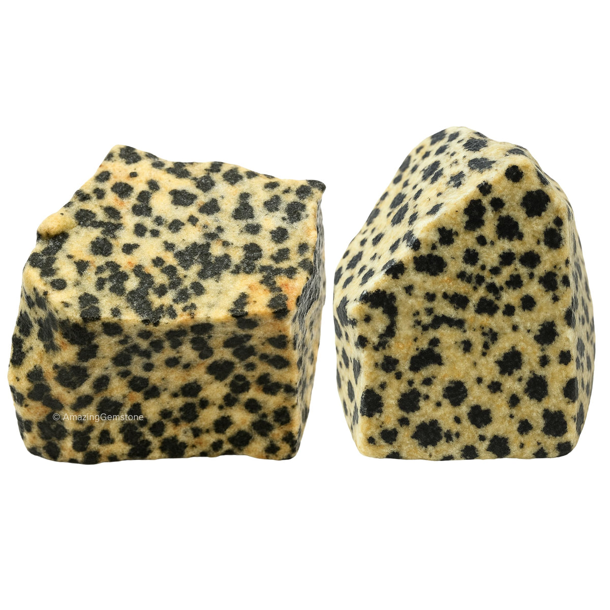 Amazing Gemstone Dalmatian Jasper Raw Crystals and Healing Stones, Natural Rocks for Tumbling - DIY Raw Stones and Crystals, 2 Pieces