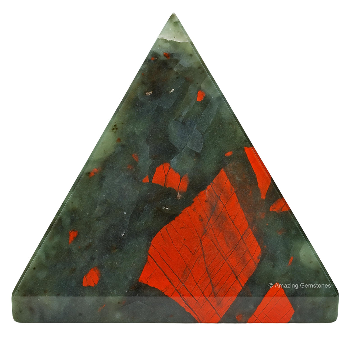 Amazing Gemstone African Bloodstone Pyramid Crystal Healing Stones - 2" Great Pyramid Figurine of Natural Stone Pyramid for Meditation, Reiki, Chakra Balancing and Crystal Pyramids Grid