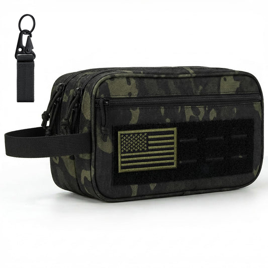 IronSeals Tactical Toiletry Bag Men Hygiene Bag Travel shower Bag EDC Utility Molle Tool Pouch Mens Shaving Kit Bag