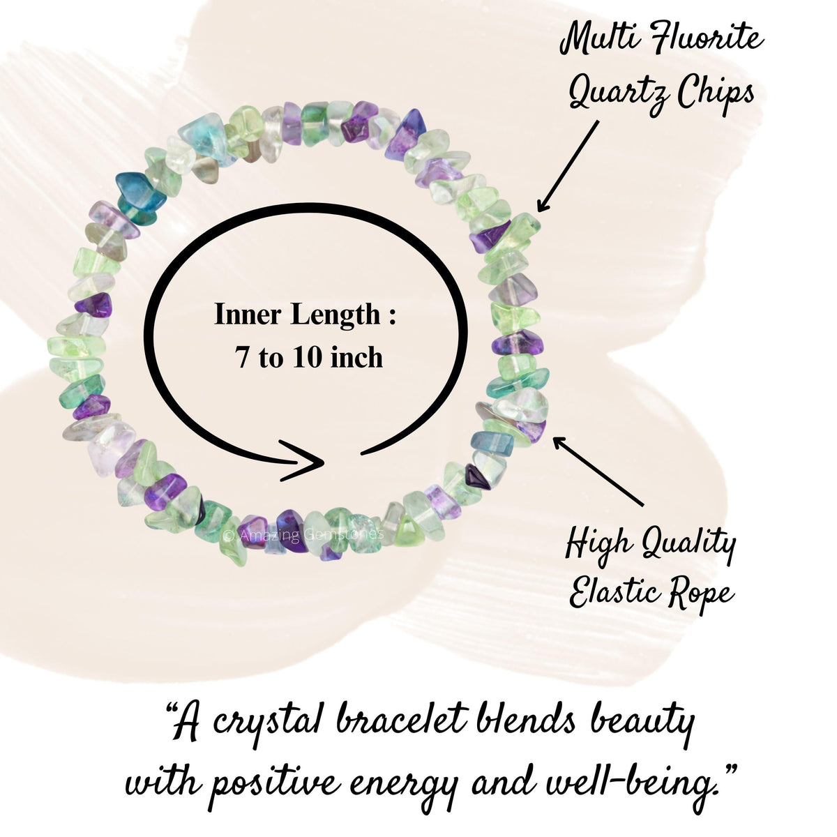 Amazing Gemstone Chips Bracelet (Multi Fluorite)