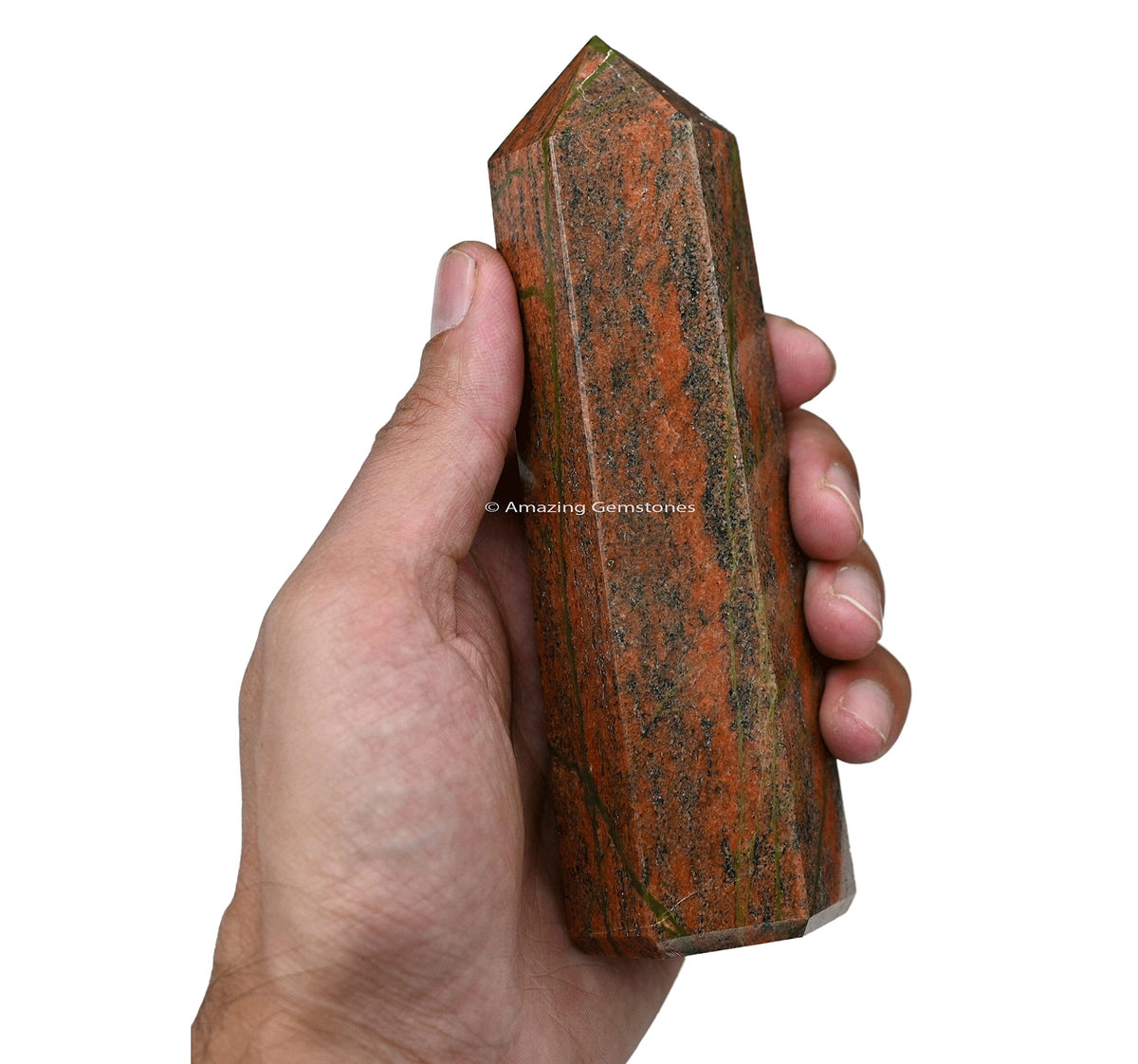Amazing Gemstone Large Unakite Crystal Towers ~ Natural Healing Crystal Point Obelisk for Reiki Healing and Crystal Grid (5.5 to 6 INCH)