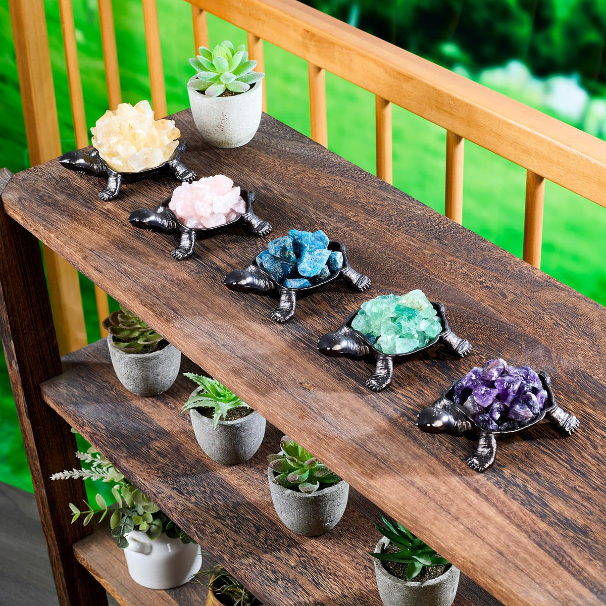 DUQGUHO Turtle Decor Figurines Turtles Gifts for Women Rose Quartz Crystal Cute Turtle Statue Decorations