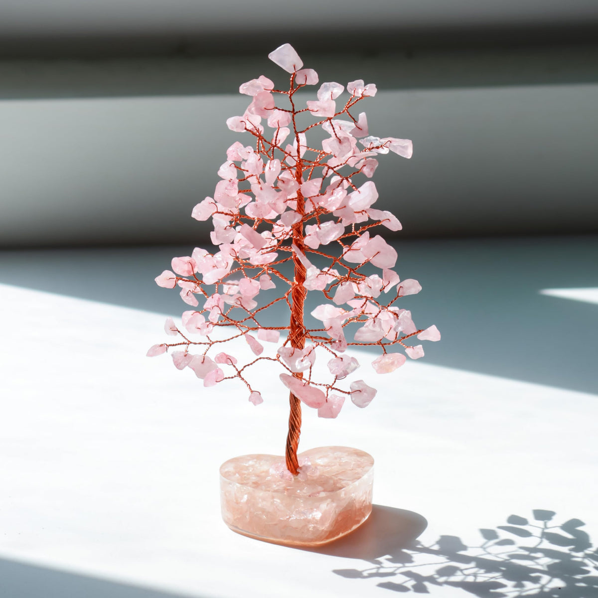 Crocon® Rose Quartz Heart Shape Base Crystal Tree, Birthday Gifts for Women, Healing Crystals Tree of Life, Positive Energy, Good Luck, Home Office Decor Gifts, Gift for Women - Sister Mom & Grandma