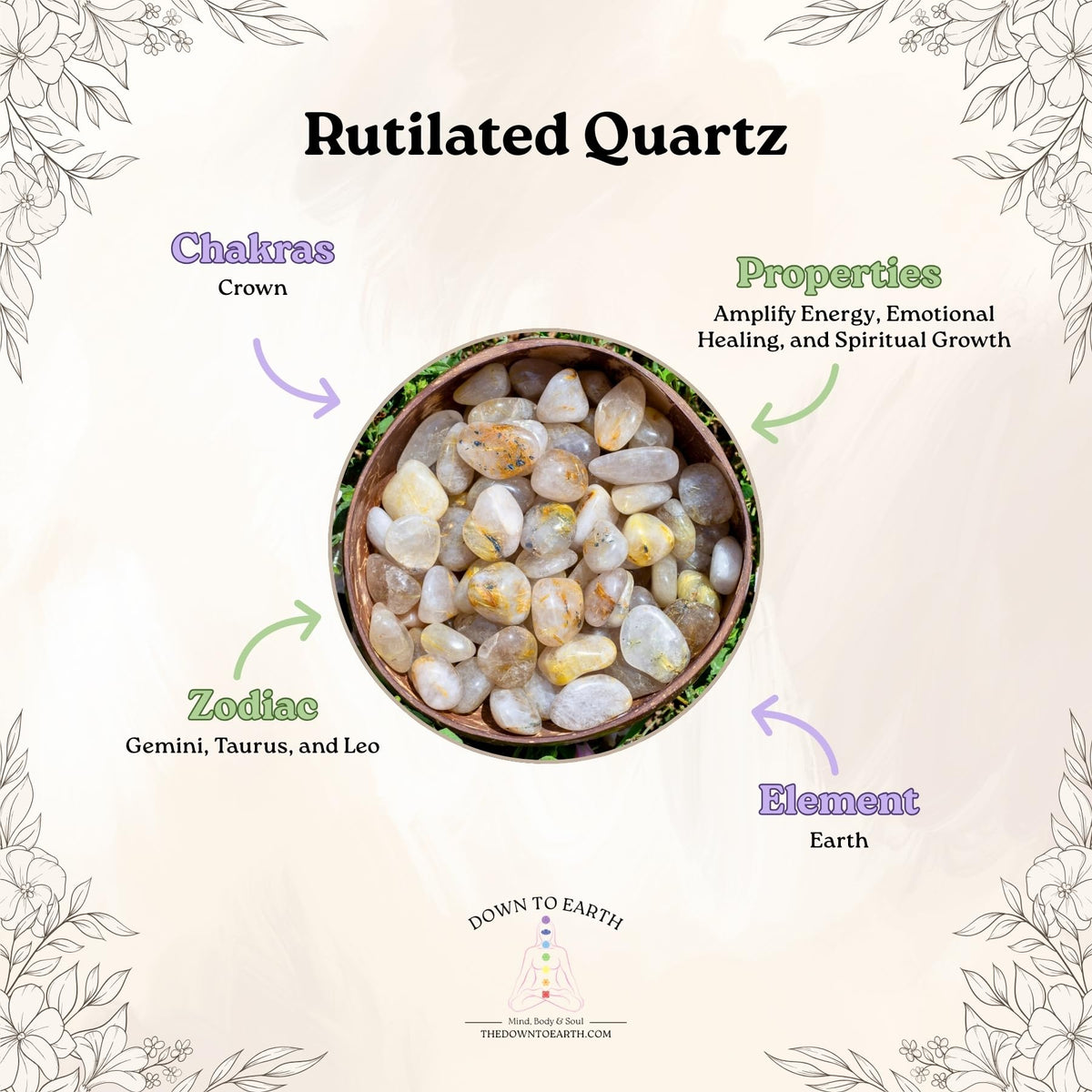 Rutilated Quartz Natural Gemstone Bracelets, Chakra Crystal Healing Chip Stretch Bracelets, Gemstone Polished Irregular Crystals, Crystal Irregular Chips Beads Stretch Bracelets (Rutilated Quartz)