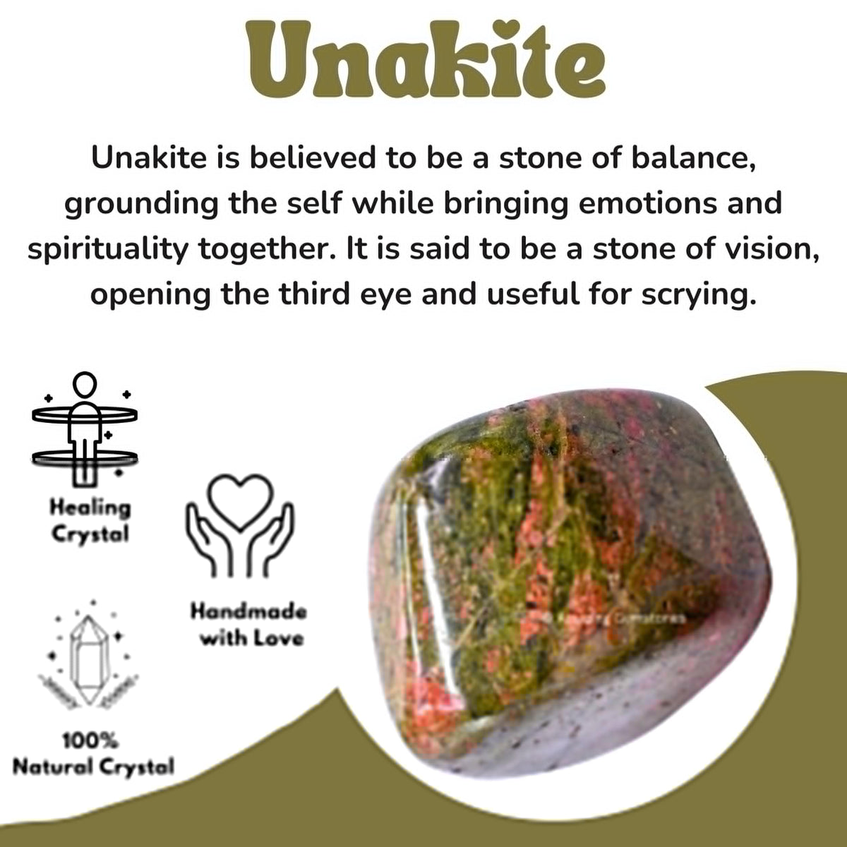 Unakite Crystals and Healing Stones Tumbled - 1 oz Unakite Stone Gem Stones, Natural Healing Stones for Energy Balance, Stress Relief - Premium Polished Gems Rocks for Meditation and Wellness
