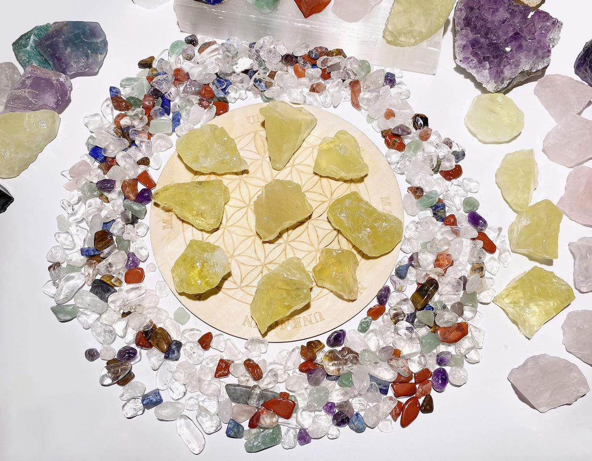 QINJIEJIE 0.9Lbs Citrine Raw Crystals Natural Stones Bulk Large 1" Rough Rocks Wholesale Reiki Gemstones Yellow Fountain Rocks for Healing Tumbling Cabbing Polishing Wire Wrapping Wicca Decor