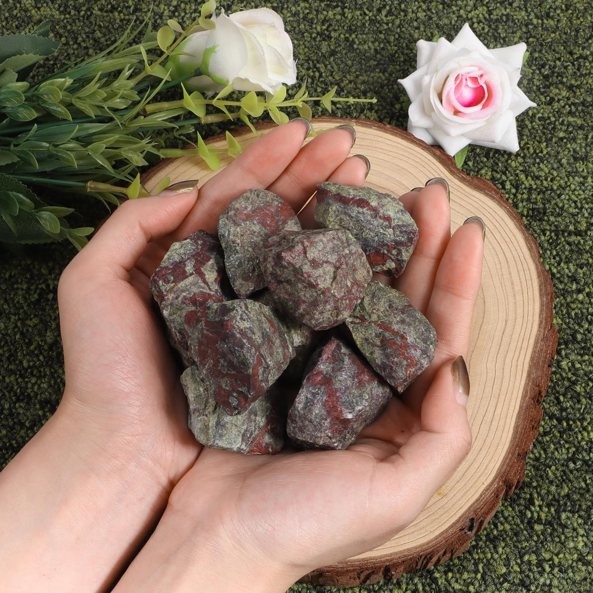 1 Lb Large Dragon Blood Natural Rough Stones Crystal Raw Dragon Blood Stone Healing Crystals Mineral Specimen for Reiki Healing Tumbling Fountain Rocks Wire Wrapping Decoration
