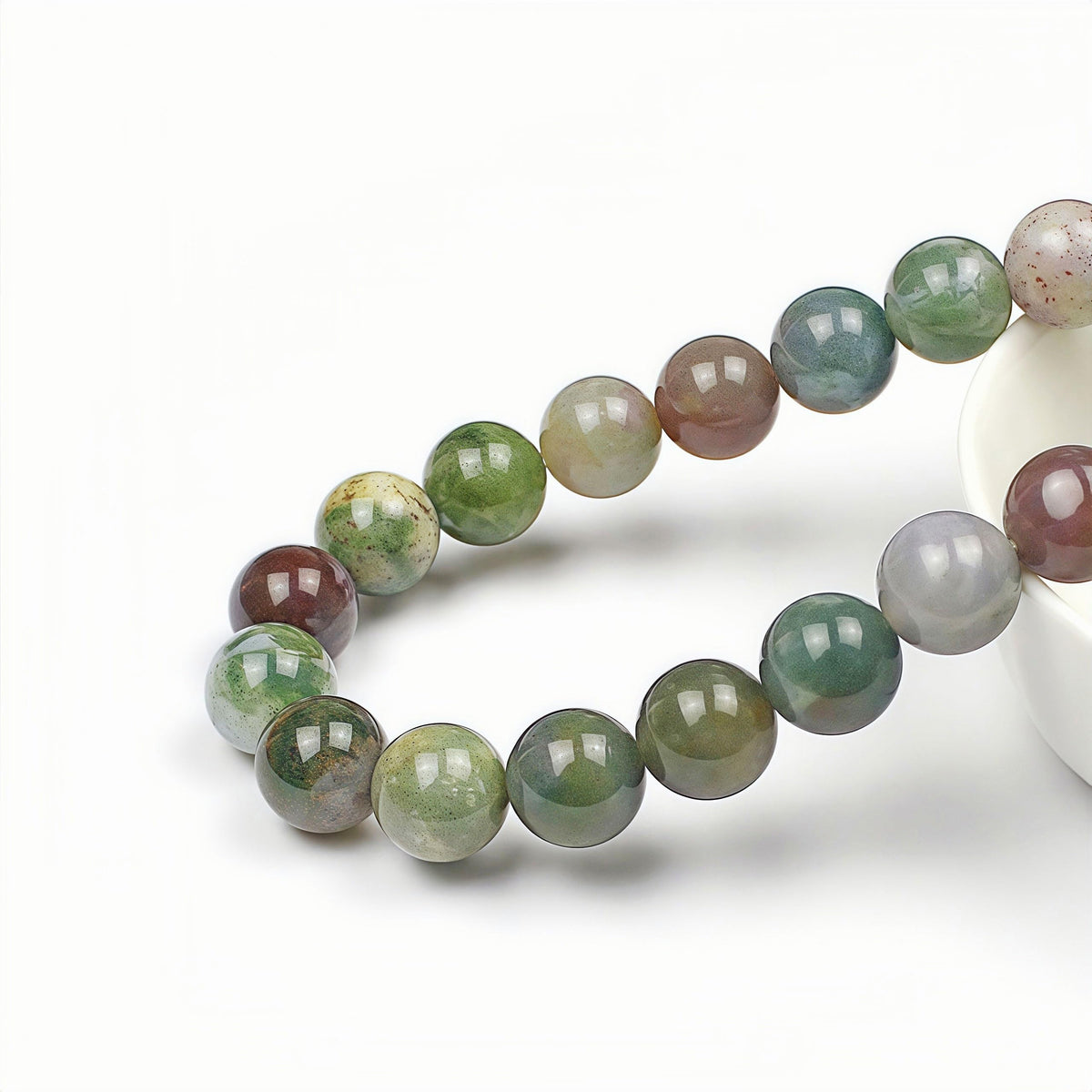 MJDCB AAA Natural Round India Agate Stone Beads Onyx Loose Beads for DIY Necklace Bracelat Jewelry Making Strand 15"(8mm)