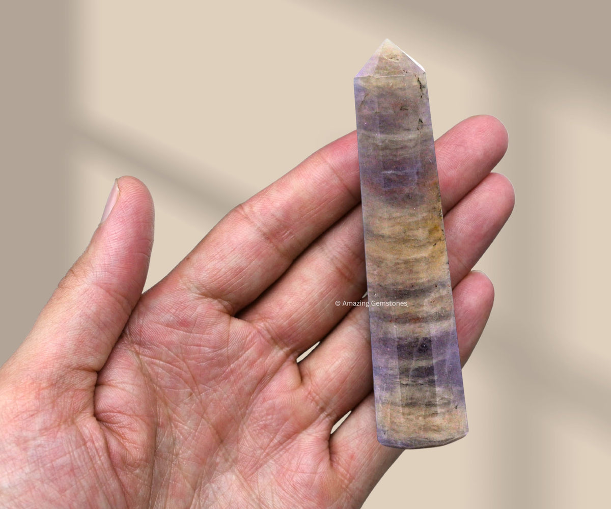Amazing Gemstone Iolite Crystal Towers - Natural Healing Crystal Point Obelisk for Reiki Healing and Crystal Grid (3" to 4" INCH)