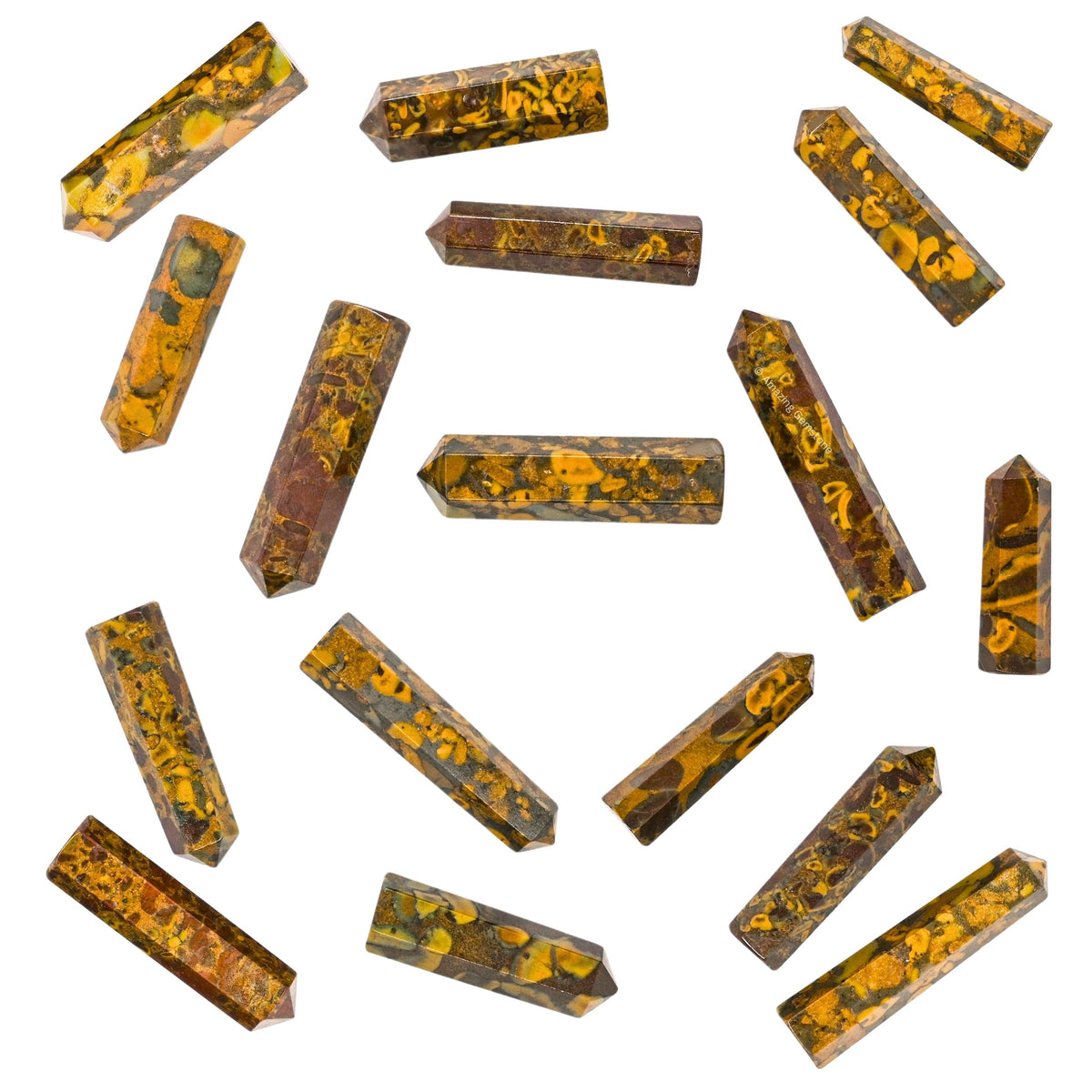 Amazing Gemstone Fruit Jasper Crystal Points Bulk Healing Crystals - Pack of 3 Single Terminated Healing Wand Point Bulk Crystals for Crafts,Crystal Grid,DIY Work - Premium Crystals - Beginners Gift