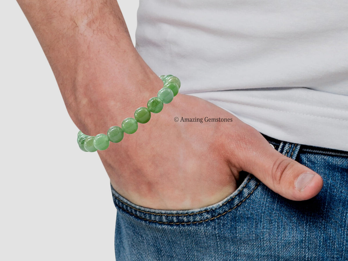 Amazing Gemstone Crystal Bracelet for Women Men's Gifts - Protection Healing Crystal Bracelet - 8mm Gemstone Beaded Stretchable Bracelet Pulseras Para Hombres Mujer Stocking Stuffers Mothers Day Gift (Green Aventurine)