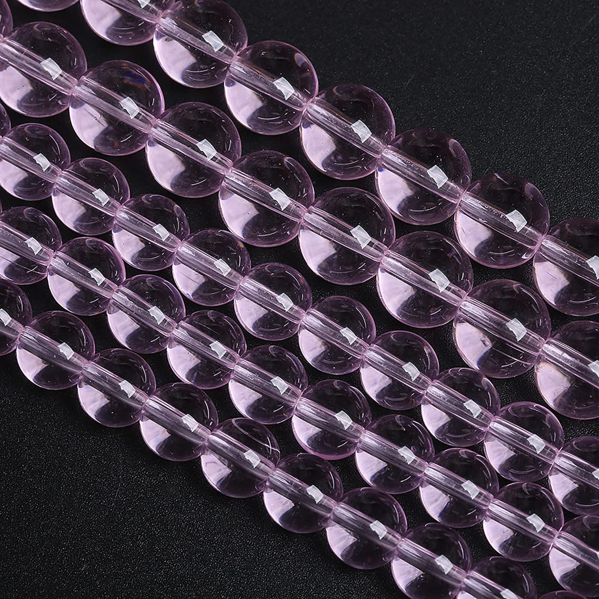 6MM 63PCS Light Pink Glass Spacer Loose Beads for Jewelry Making DIY Bracelet Necklace