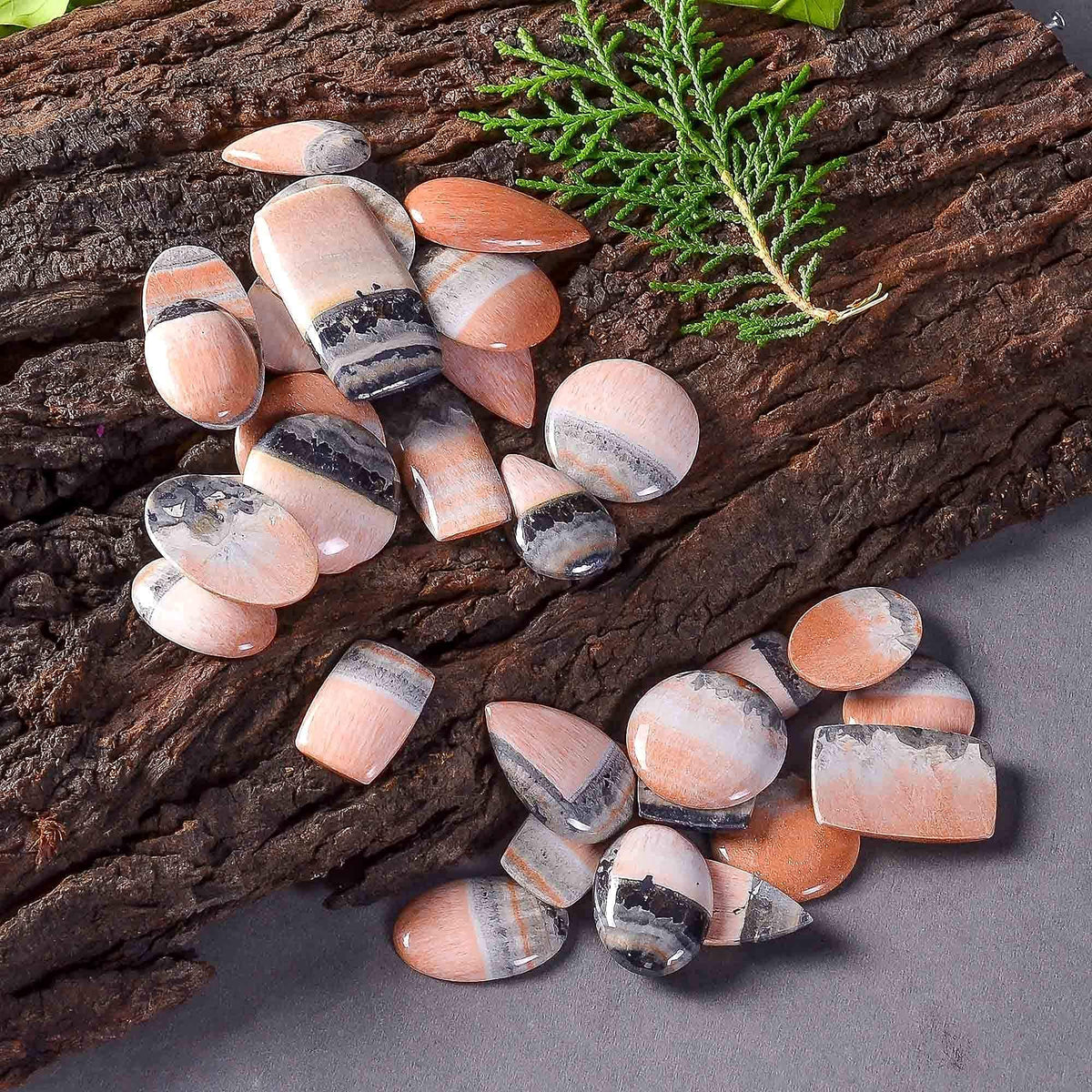 GEMKORA™ 3pcs Natural Celestobarite Gemstone Wholesale Cabochons Lot, Jewelry Making Loose Gemstone, Polished Home Decor Specimen, DIY, Wire Wrapping, Reiki, Healing Crystals, Bulk Gemstone Deal