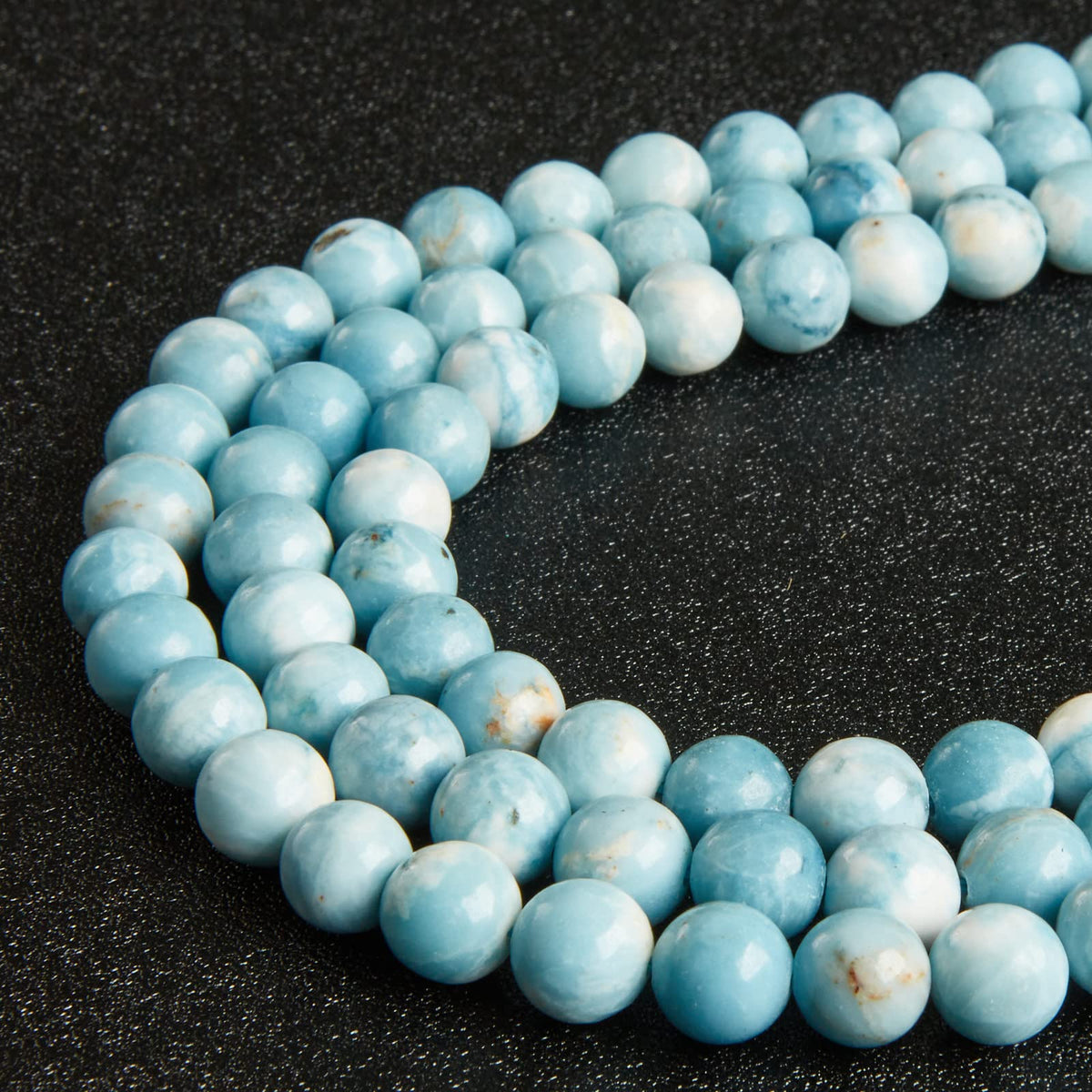 60pcs 6mm Larimar Beads Natural Gemstone Beads Round Loose Beads for Jewelry Making